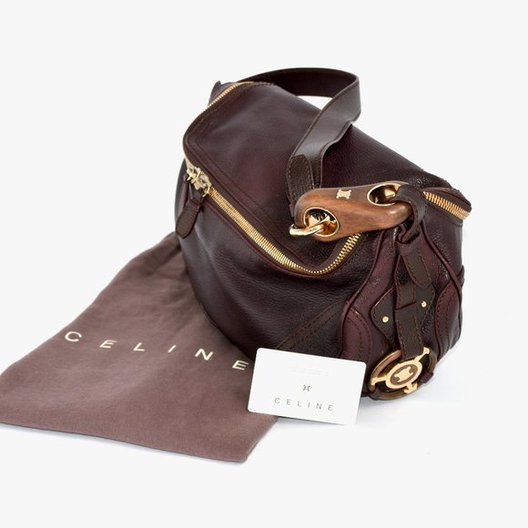 LIMITED EDITION CELINE Wood/Gold Shoulder Bag - Picture 3 of 17